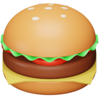 icono isométrico de representación 3d de hamburguesa. png