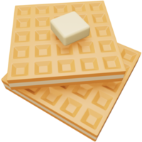 Waffles 3d rendering isometric icon. png