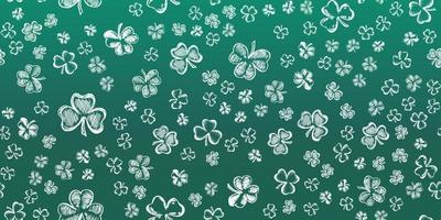 Clover set, hand drawn illustration. Patrick day. vector