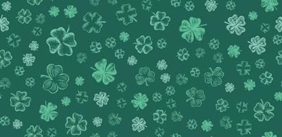 Clover set, hand drawn illustration. Patrick day. vector