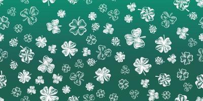 Clover set, hand drawn illustration. Patrick day. vector