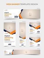 Multipurpose abstract web banner template set design, social media promotion cover template vector