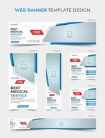 Medical web banner template design vector