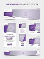 Creative marketing agency web ads and web banner template bundle design vector