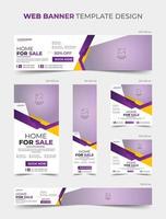 Real estate house for sale web banner and web ads template design bundle vector