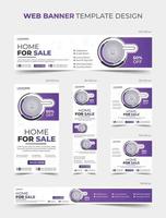 Real estate house web ads design bundle, social media post banner template layout vector