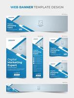 Geometric corporate business web banner template design vector