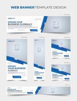 Set of social media web banner post design template, business web ad banner templates bundle vector