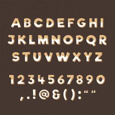 Christmas Ginger Bread Text Alphabet