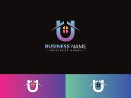 Colorful U Logo, Abstract U Security Logo Symbol Design vector