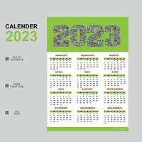 Calendar 2023, new year 2023 vector