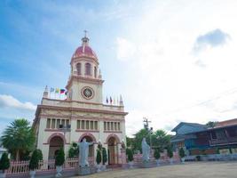 BANGKOK, THAILAND. 2018 Santa Cruz Church also known as Kudi Chin is a Roman Catholic church on the west bank of Chao Phraya River. photo