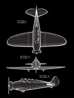 1933 Vintage Airplane Blueprint vector
