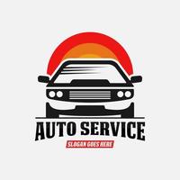 vector de diseño de logotipo de coche de servicio y reparación de automóviles, mejor para vector premium de ajuste de tienda de garaje personalizado