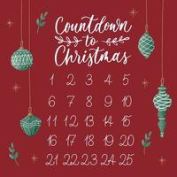 cuenta regresiva para el calendario de adviento de navidad. dia 25