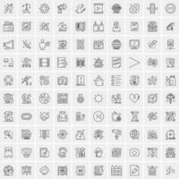 100 iconos de negocios para web y material impreso vector