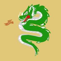 green dragon vector illustration for wallpaper and tattoo