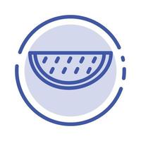 Fruits Melon Summer Water Blue Dotted Line Line Icon vector