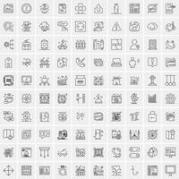 100 iconos de negocios para web y material impreso vector