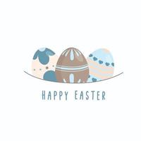 Happy Easter set of Easter pastel colored eggs vector