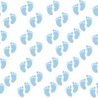 Seamless pattern footprints boy.  Baby shower. vector