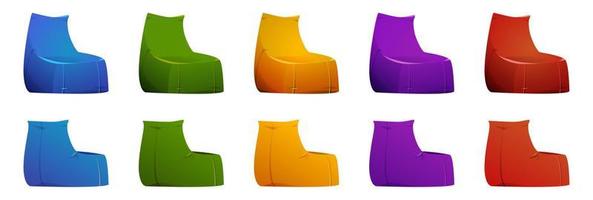 Bean bag chairs, soft furniture for sitting vector