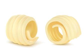 Butter curl or swirls 3d vector illustration