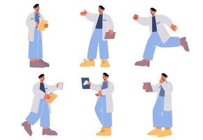 personaje médico en uniforme con estetoscopio vector