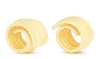 Butter curl or swirls 3d vector illustration