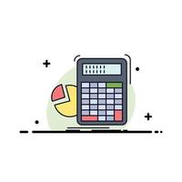 calculator calculation math progress graph Flat Color Icon Vector