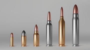 Bullet cartridges, ammunition for gun vector