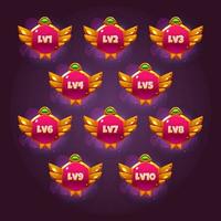 Game badges of level number vector