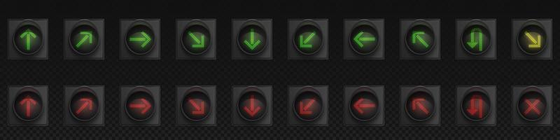 Traffic lights with direction arrows vector