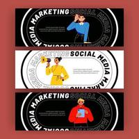 Social media marketing posters vector