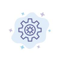 Gear Setting Motivation Blue Icon on Abstract Cloud Background vector