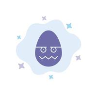 Celebration Decoration Easter Egg Blue Icon on Abstract Cloud Background vector