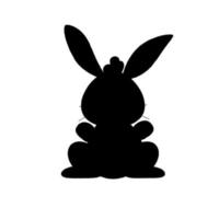 Silhouette black rabbit rabbit animal vector