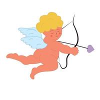 Cupid, the blond angel shoots vector