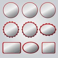 Set of realistic stickers in red, white. Sticker sale, discounts. vector