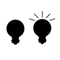 Idea with a light bulb on and an off silhouette. Vector illustration