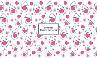 Seamless hearts pattern and flag in pink on white background vector