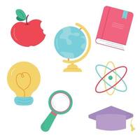A set of school items. Back to School. Vector illustration on white background