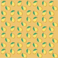 Yellow lemon pattern in bright style on orange background. vector