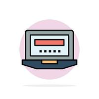 Laptop Computer Hardware Education Abstract Circle Background Flat color Icon vector