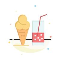 Drink Ice Cream Summer Juice Abstract Flat Color Icon Template vector