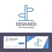 Creative Business Card and Logo template Direction Logistic Board Sign Vector Illustration