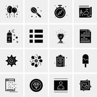 Our Services Time File Pen Focus Solid Glyph Icon Web card Template vector