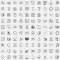 100 iconos de negocios para web y material impreso vector