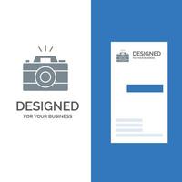 Camera Image Photo Picture Grey Logo Design and Business Card Template vector