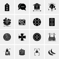 16 iconos universales de negocios vector ilustración de icono creativo para usar en proyectos relacionados con la web y dispositivos móviles